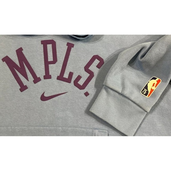 Lakers Nike Women 21/22 Throwback City Edition Cropped Hoodie Sweater Blue Large - Picture 2 of 4